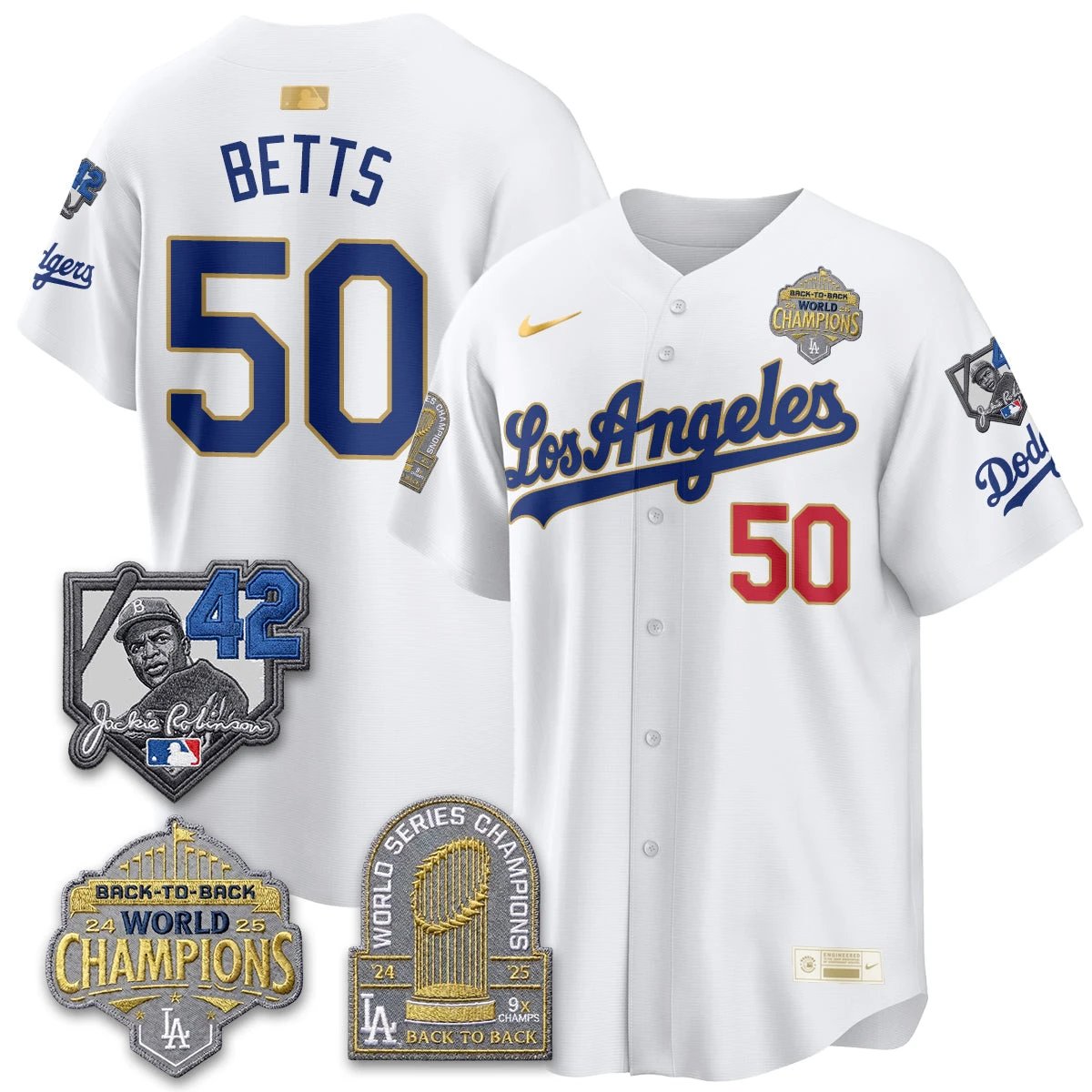 Los Angeles Dodgers 2026 New Era Gold Collection Vapor Limited Jersey - B2B Champs - All Stitched by Los Angeles Dodgers