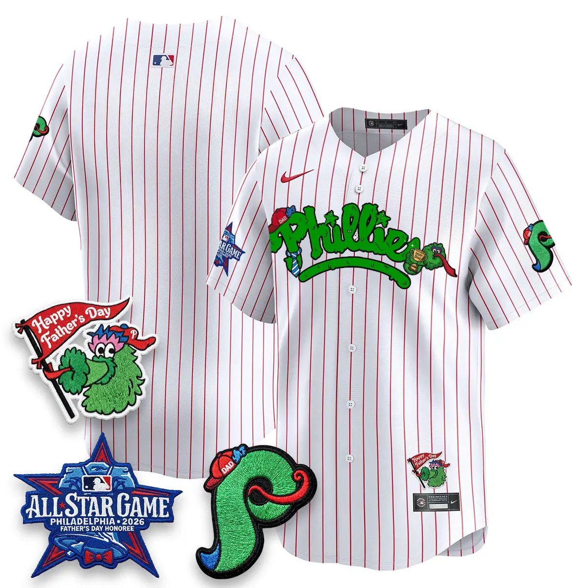 PHI Happy Father's Day Vapor Jersey - Stitched by Philadelphia Phillies