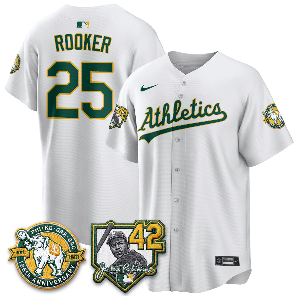 Oakland Athletics 2026 Jackie Robinson Day - Celebrating 125 Years Limited Vapor Jersey - All Stitched by Oakland Athletics