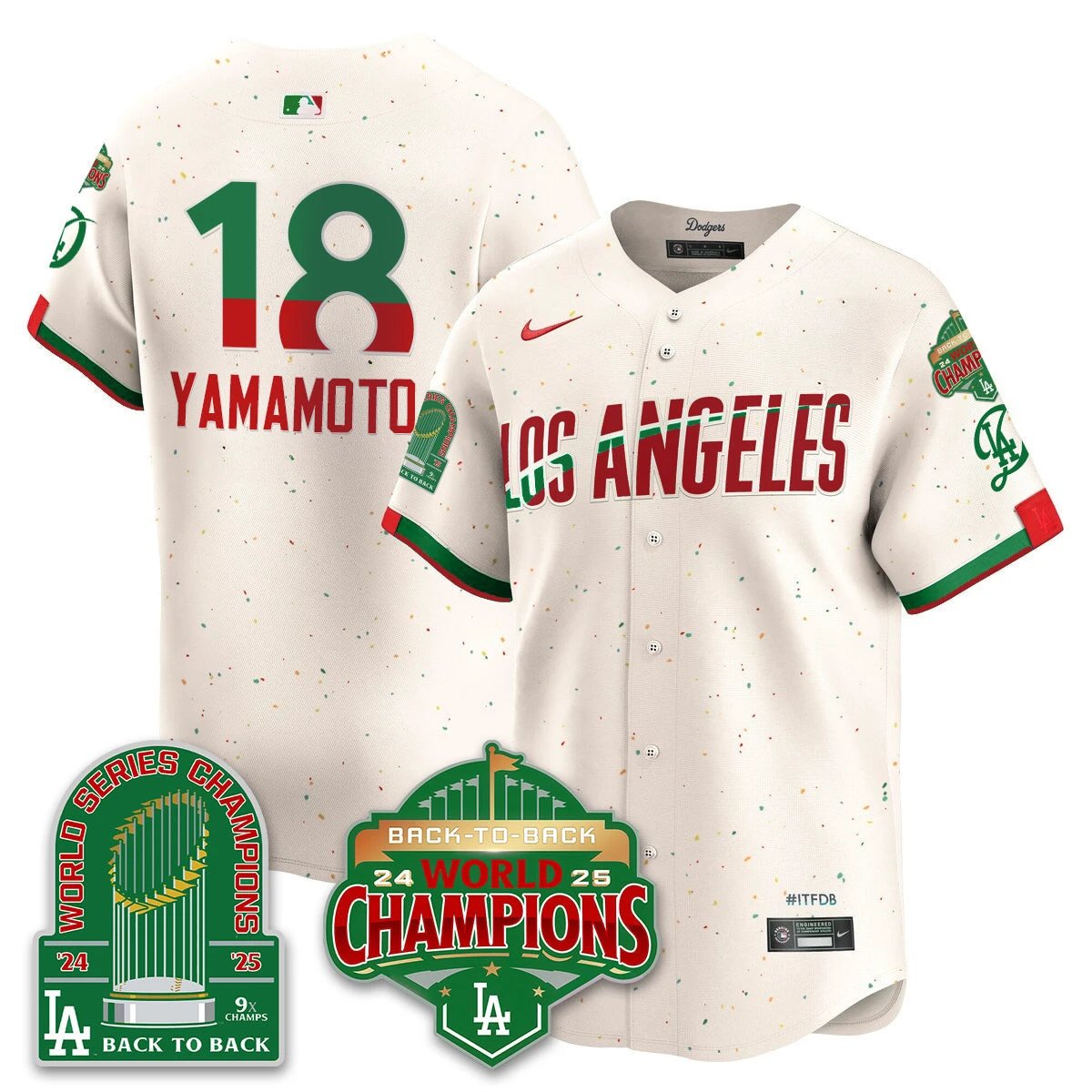 LAD Mexico Vapor Limited Jersey - 9x & B2B Champs - All Stitched by Los Angeles Dodgers