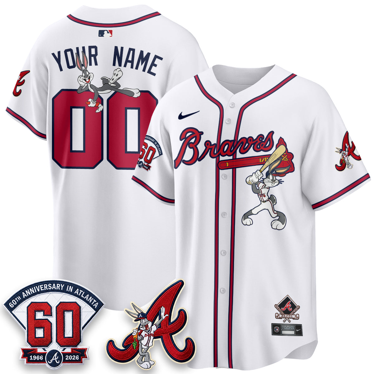 ATL x Bunny Vapor Premier Limited Custom Jersey - Stitched by Atlanta Braves