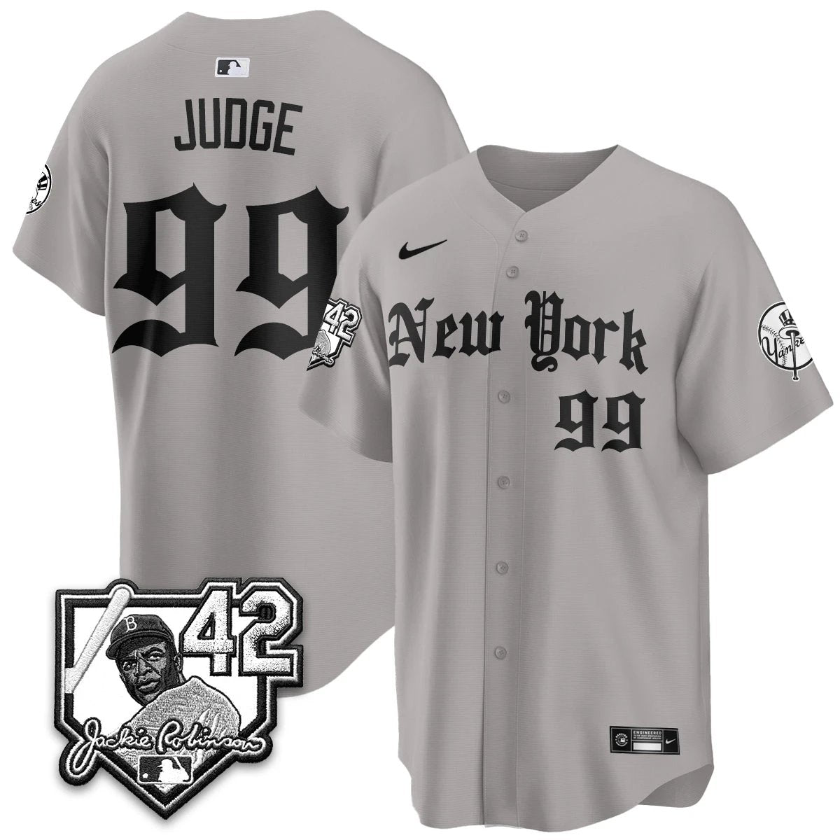 NYY 2026 Jackie Robinson Day Gothic Vapor Limited Jersey - All Stitched by New York Yankees