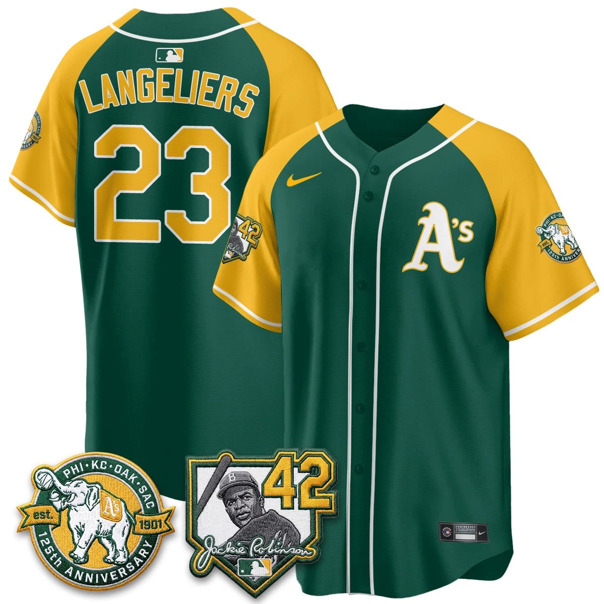 Oakland Athletics 2026 Jackie Robinson Day - Celebrating 125 Years Limited Vapor Jersey - All Stitched by Oakland Athletics