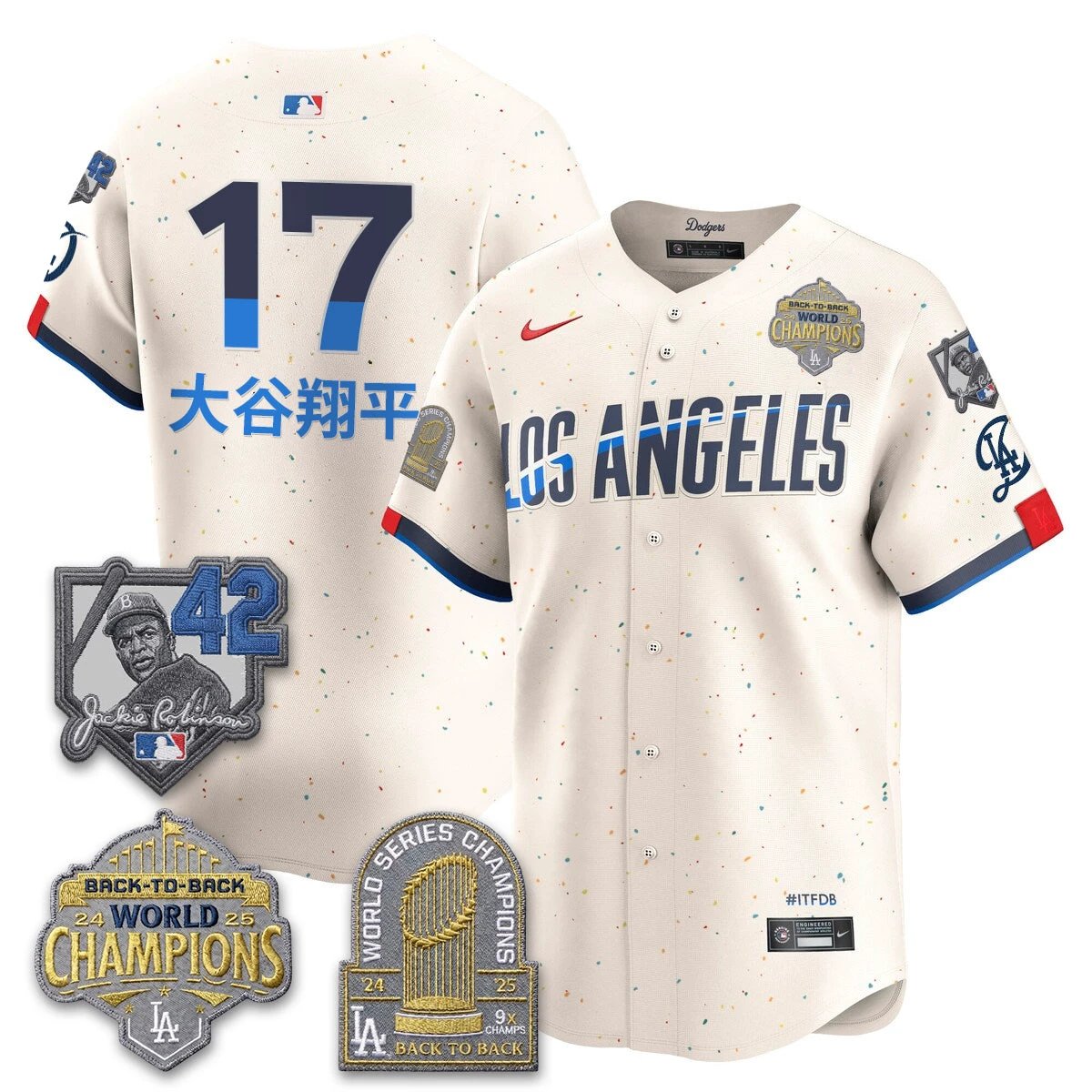 Los Angeles Dodgers 2026 New Era Gold Collection Vapor Limited Jersey - B2B Champs - All Stitched by Los Angeles Dodgers
