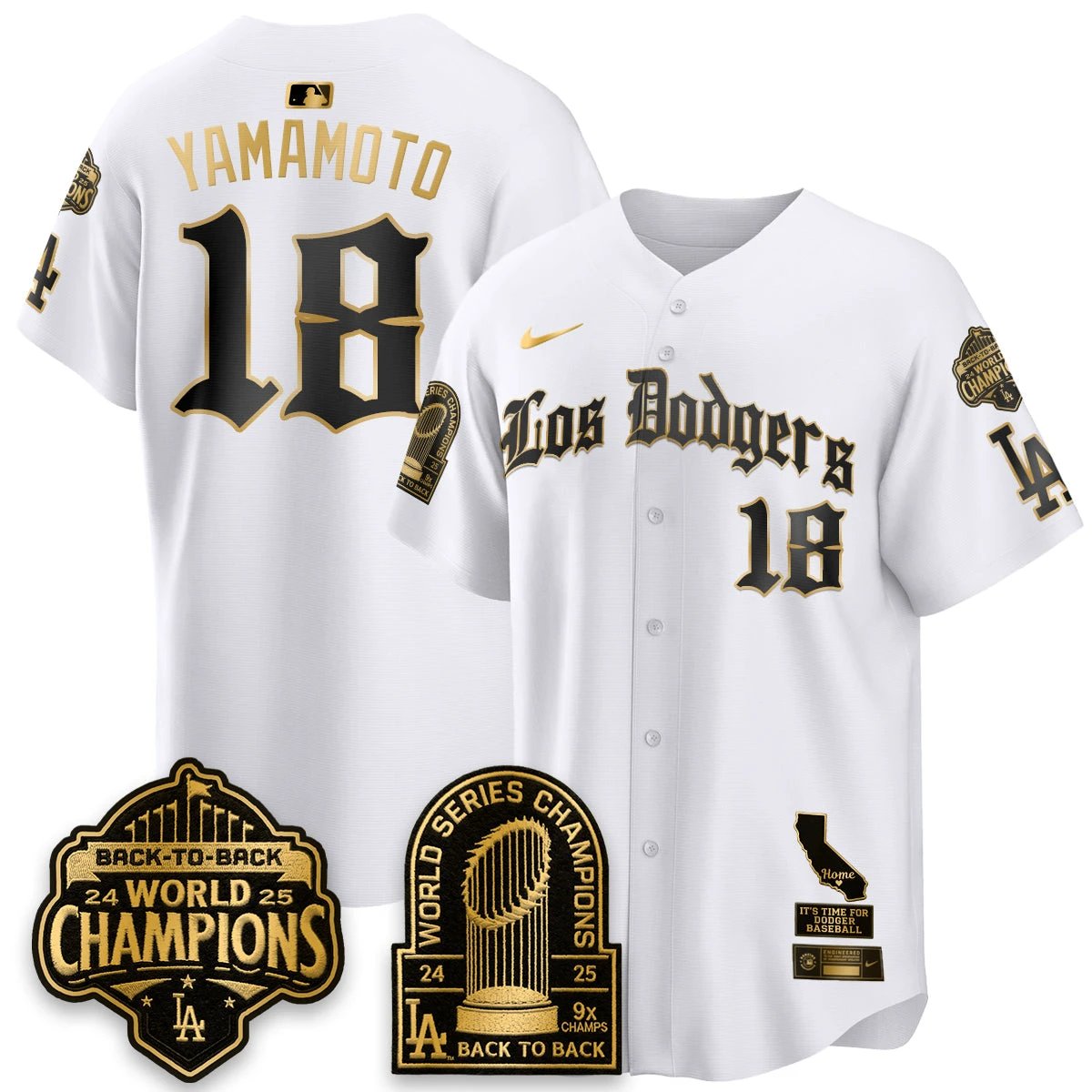 Los Angeles Dodgers World Series Champions Vapor Premier Limited Gothic Edition Jersey - All Stitched by Los Angeles Dodgers