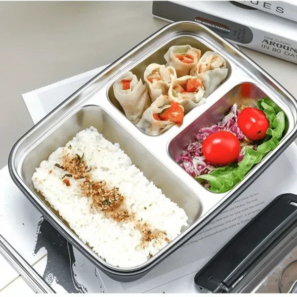 Leak-proof lunch box made of stainless steel with 3/4 compartments Bowlift by Bowlift