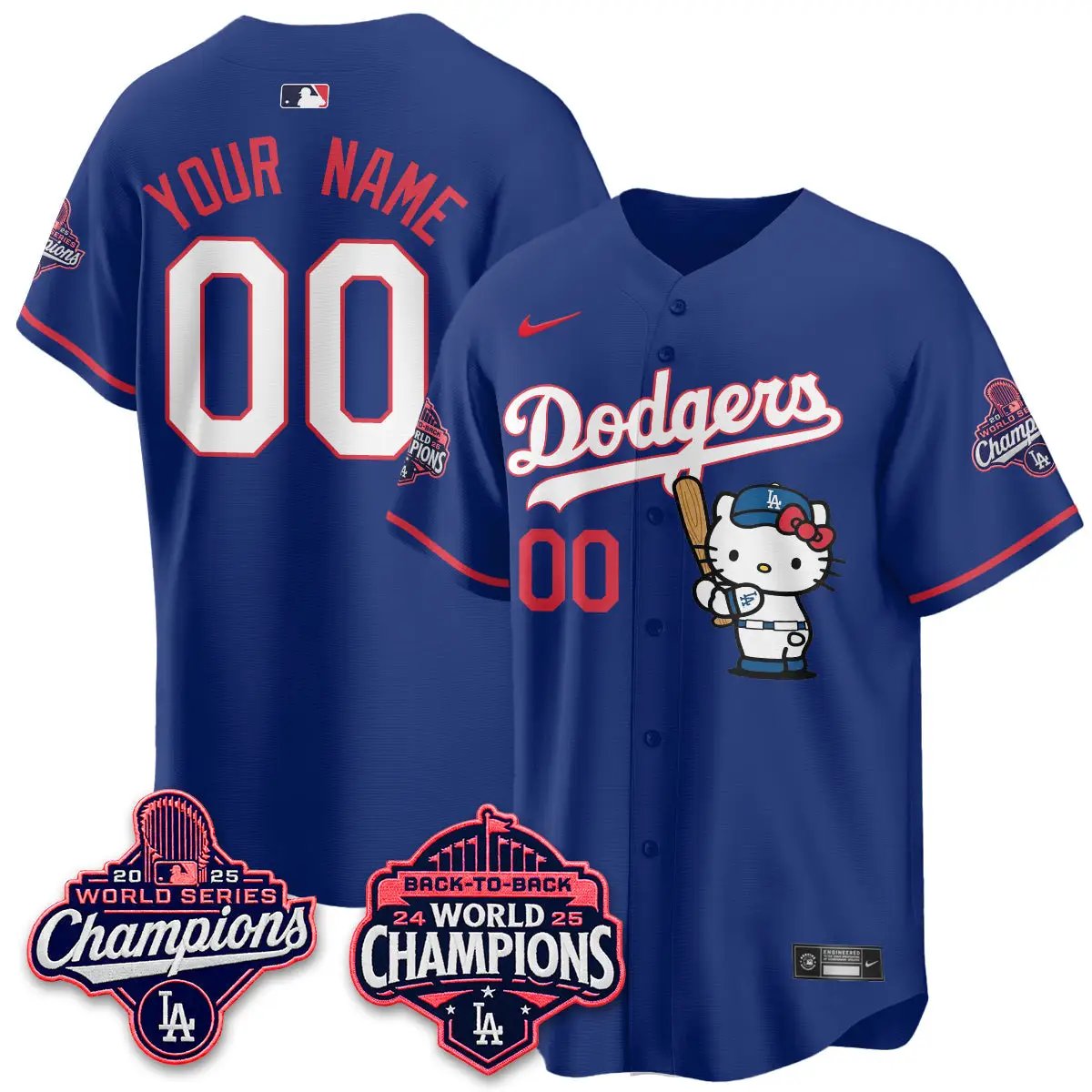 LAD x Hello Kitty Night 2026 Vapor Custom Jersey - All Stitched by Los Angeles Dodgers