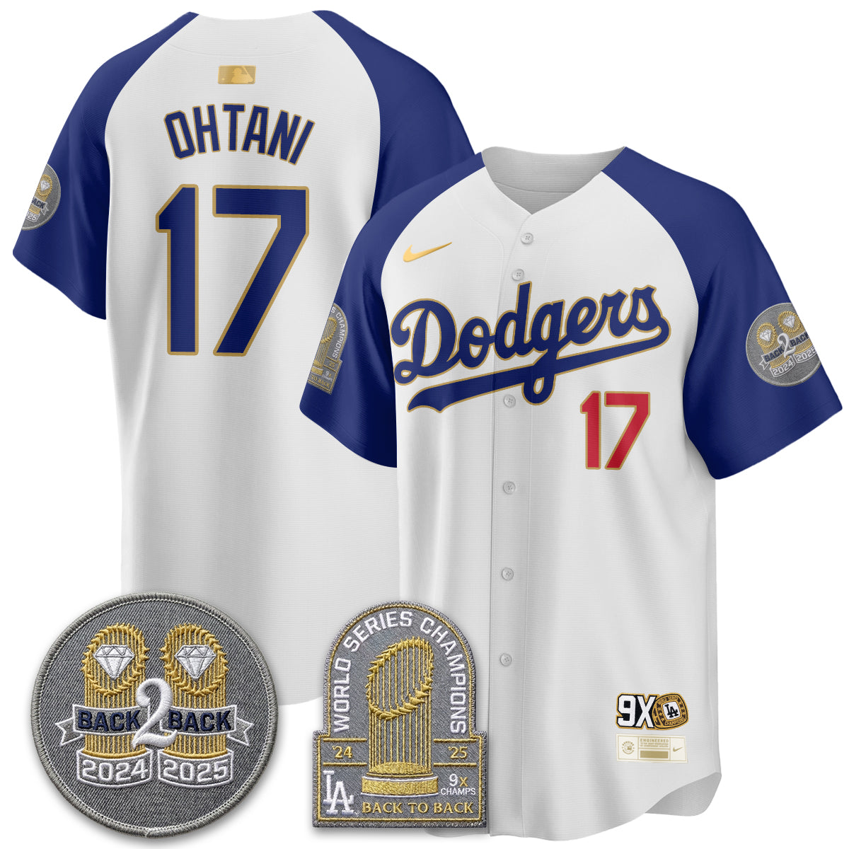 LAD Vapor Limited Jersey - Back to Back Champion - All Stitched by Los Angeles Dodgers