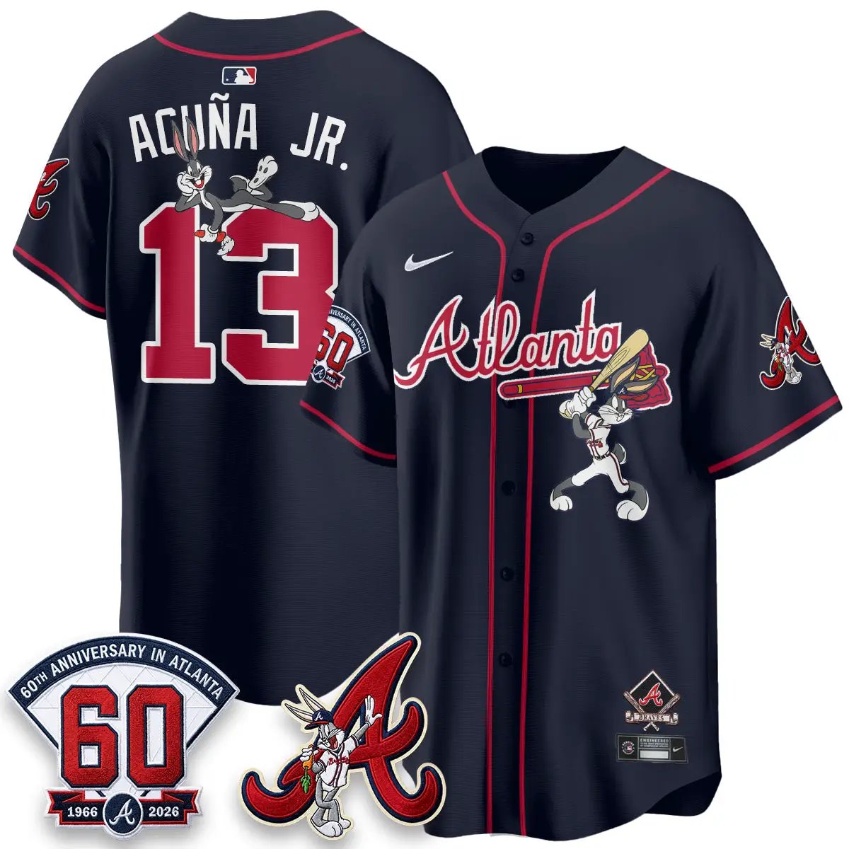 ATL x Bunny Vapor Premier Limited Jersey - Stitched by Atlanta Braves