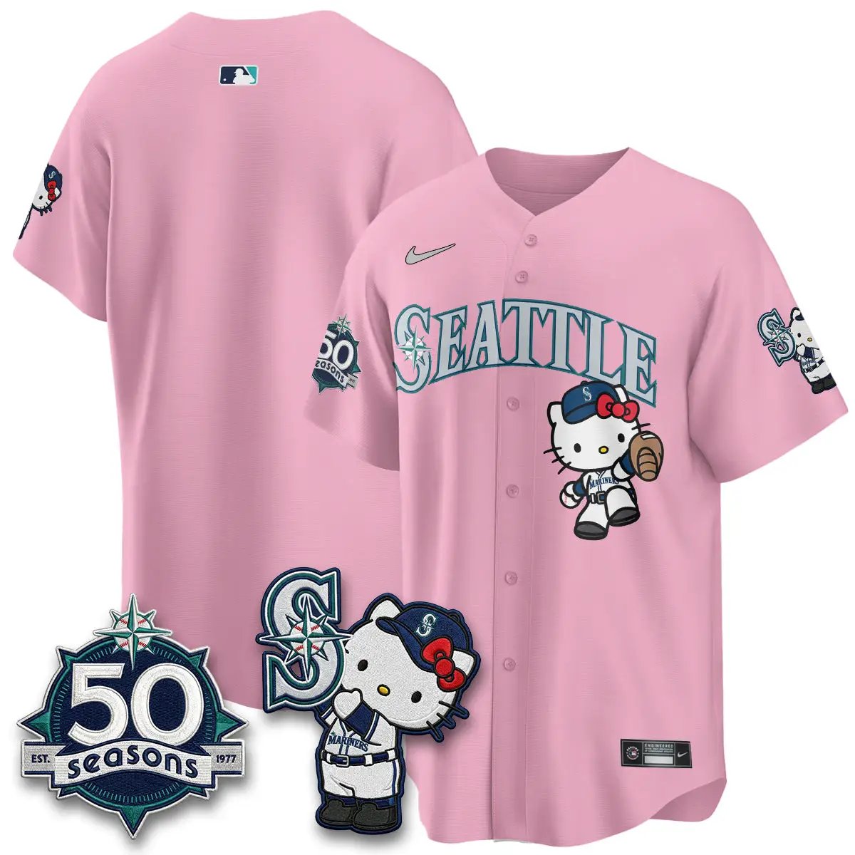 SEA x Meow KT Night Limited Jersey - All Stitched V2 by Seattle Mariners
