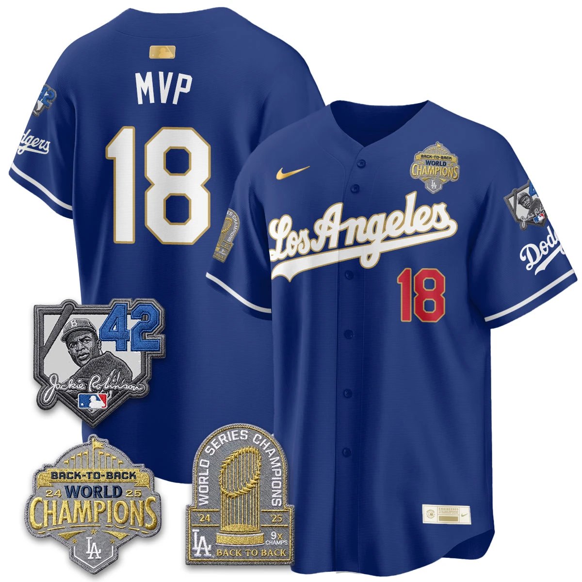 Los Angeles Dodgers 2026 New Era Gold Collection Vapor Limited Jersey - B2B Champs - All Stitched by Los Angeles Dodgers