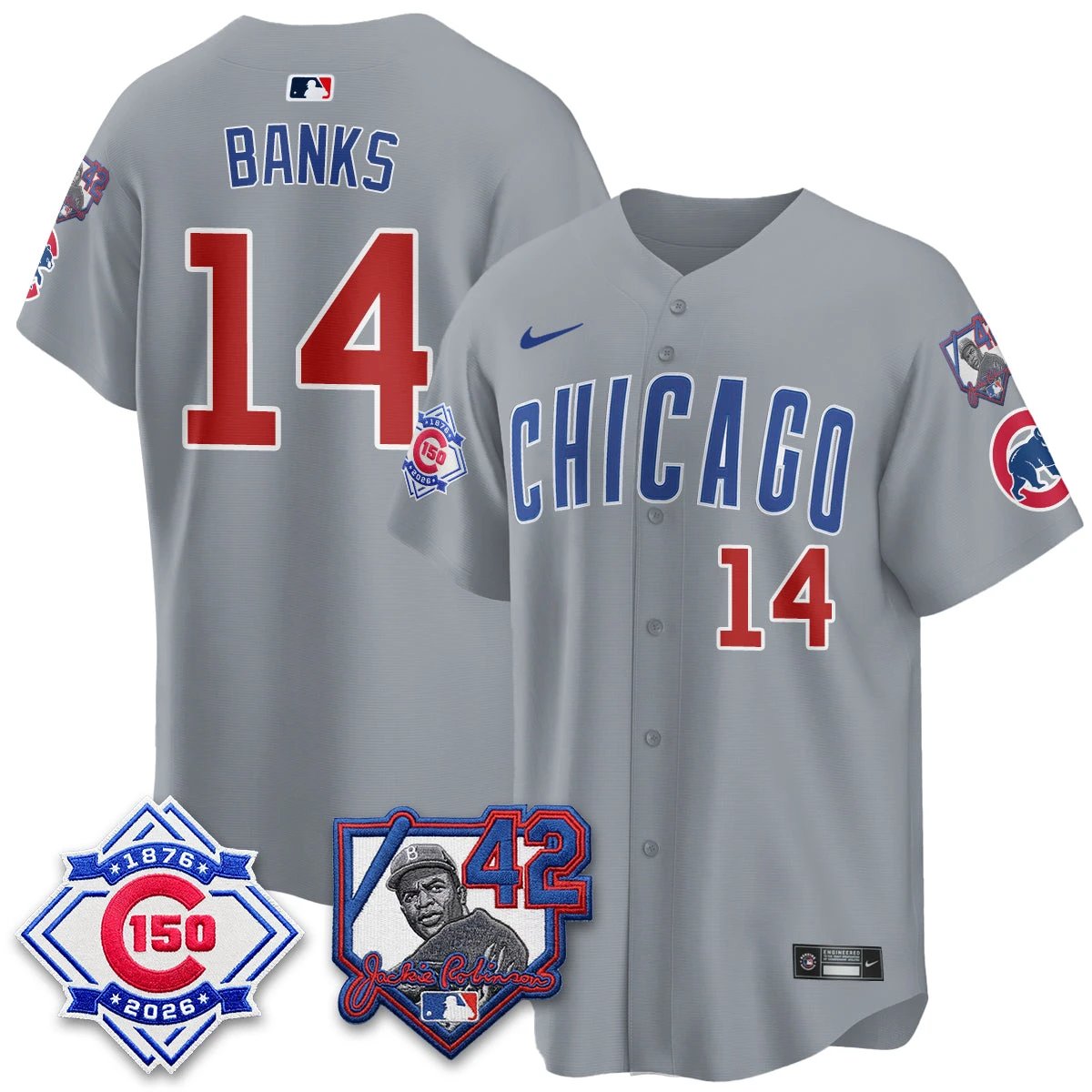 Chicago Cubs 150th Anniversary & Jackie Robinson Day Patch Vapor Premier Limited Jersey - All Stitched by Chicago Cubs