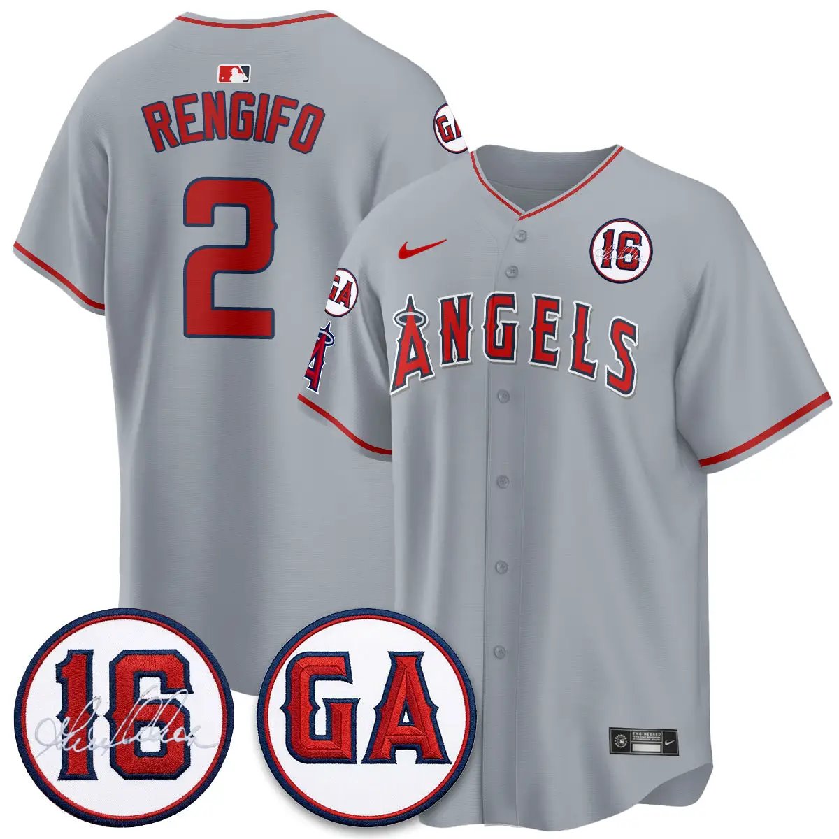 LAA Garret Anderson Tribute Patch Vapor Jersey - All Stitched V1 by Los Angeles Angels