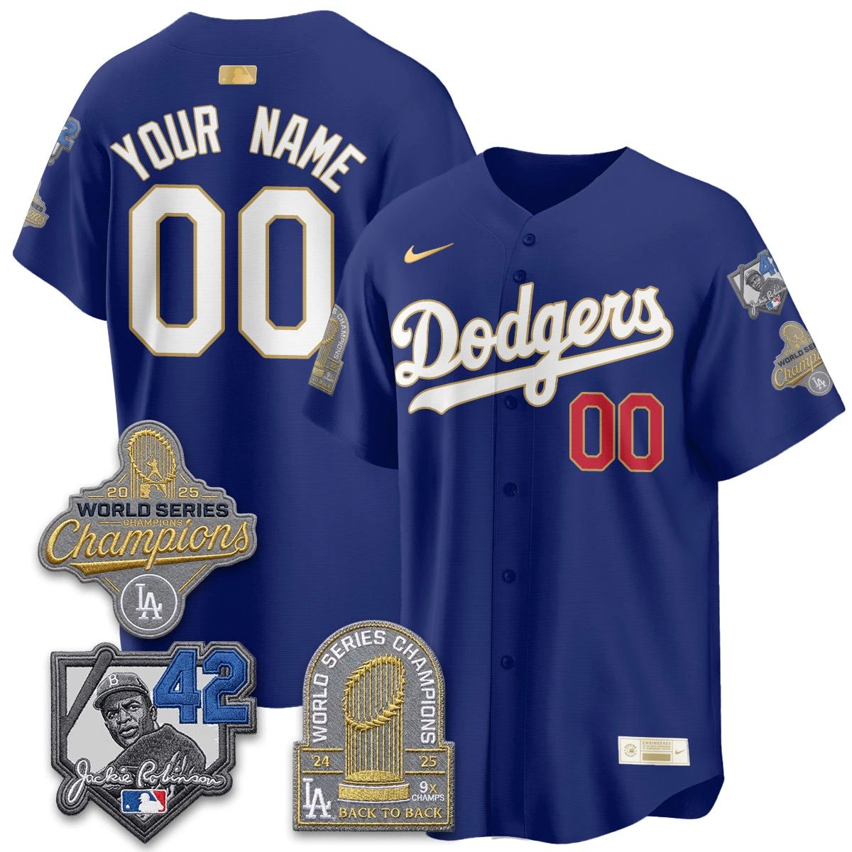 LAD 2026 Jackie Robinson New Era Vapor Custom Limited Jersey - All Stitched by Los Angeles Dodgers