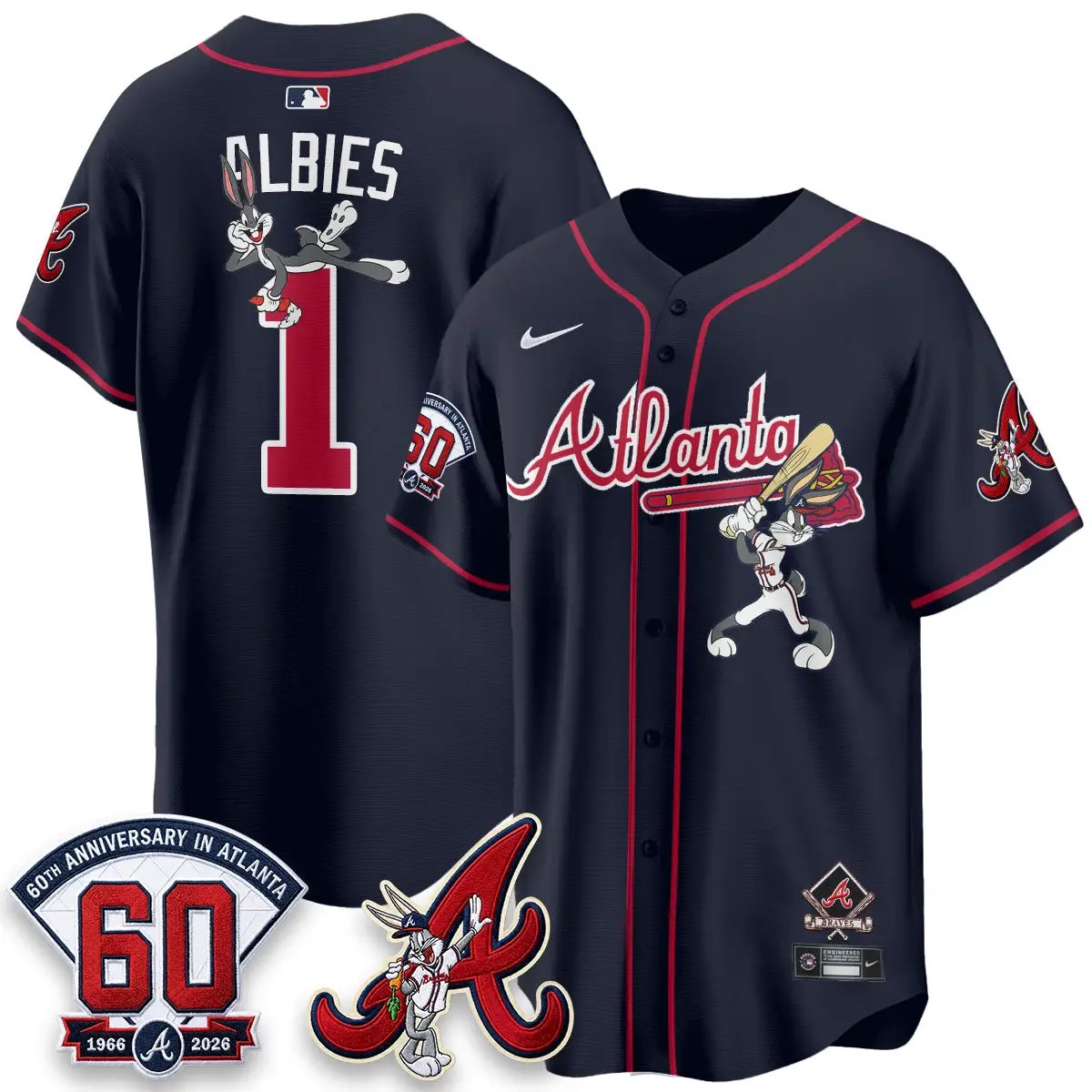ATL x Bunny Vapor Premier Limited Jersey - Stitched by Atlanta Braves