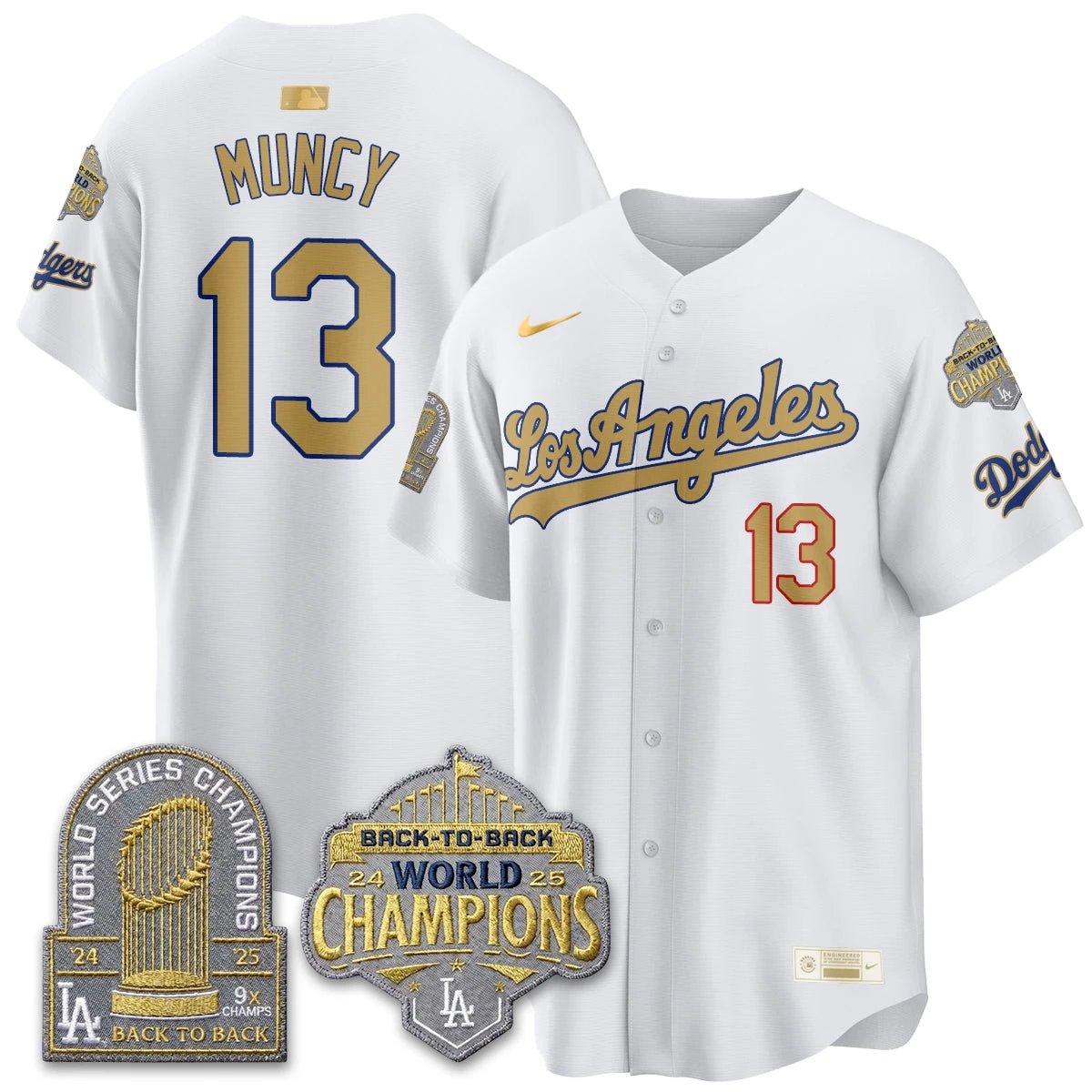 LAD Gold Collection Vapor Limited Jersey - 9x & B2B Champs - All Stitched by Los Angeles Dodgers