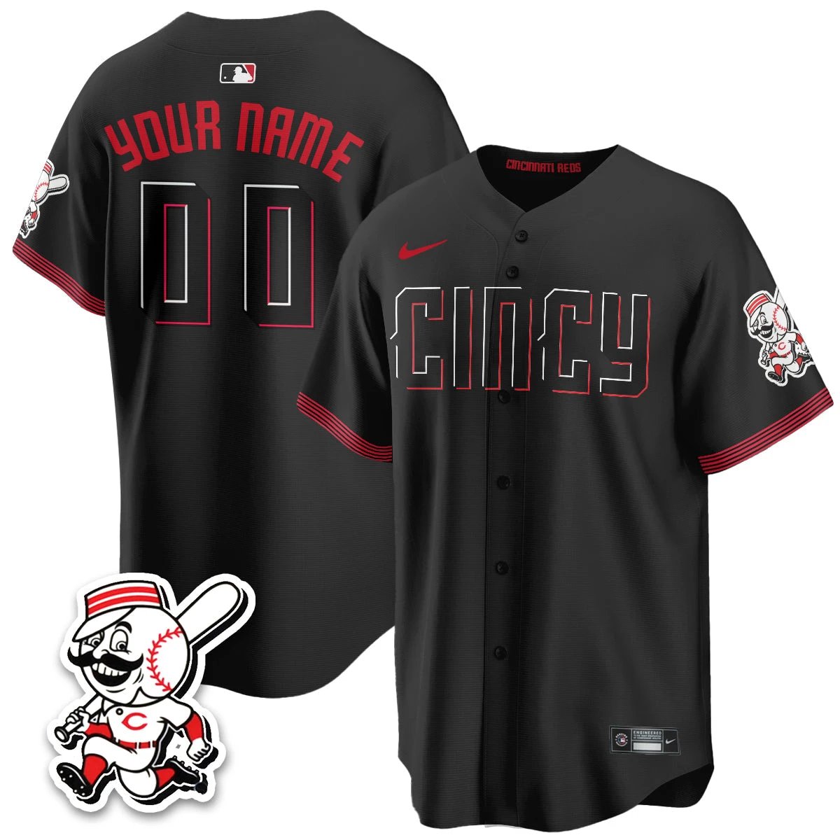 Cincinnati Reds 2026 City Connect Limited Custom Vapor Jersey - All Stitched by Cincinnati Reds