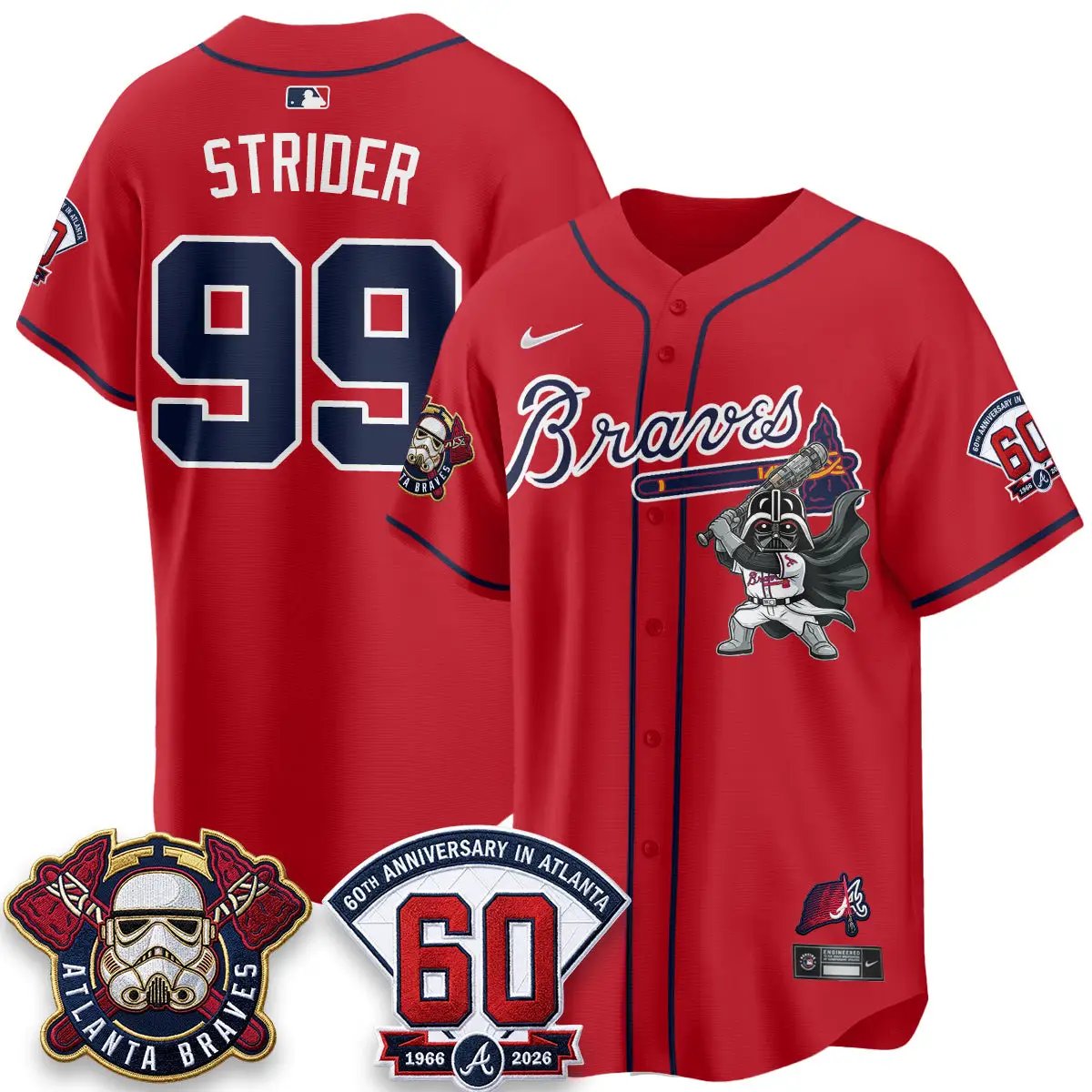 Atlanta Braves x SW Vapor Limited Jersey - Stitched by Atlanta Braves