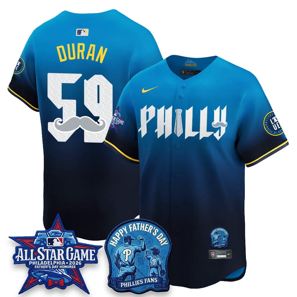 PHI Happy Father's Day Vapor Jersey - Stitched by Philadelphia Phillies