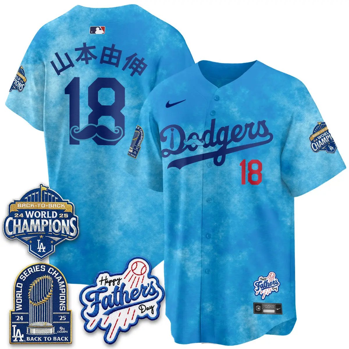 LAD Happy Father's Day 2026 Jersey - Stitched by Los Angeles Dodgers