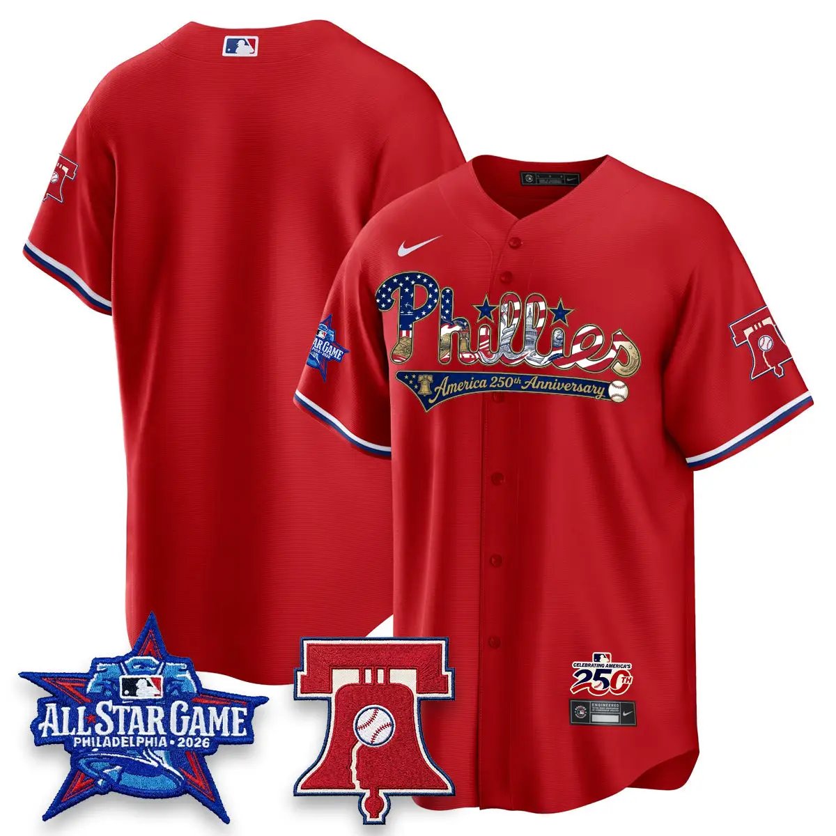 PHI 2026 USA 250 All Star Game Vapor Limited Jersey - Stitched (2) by Philadelphia Phillies