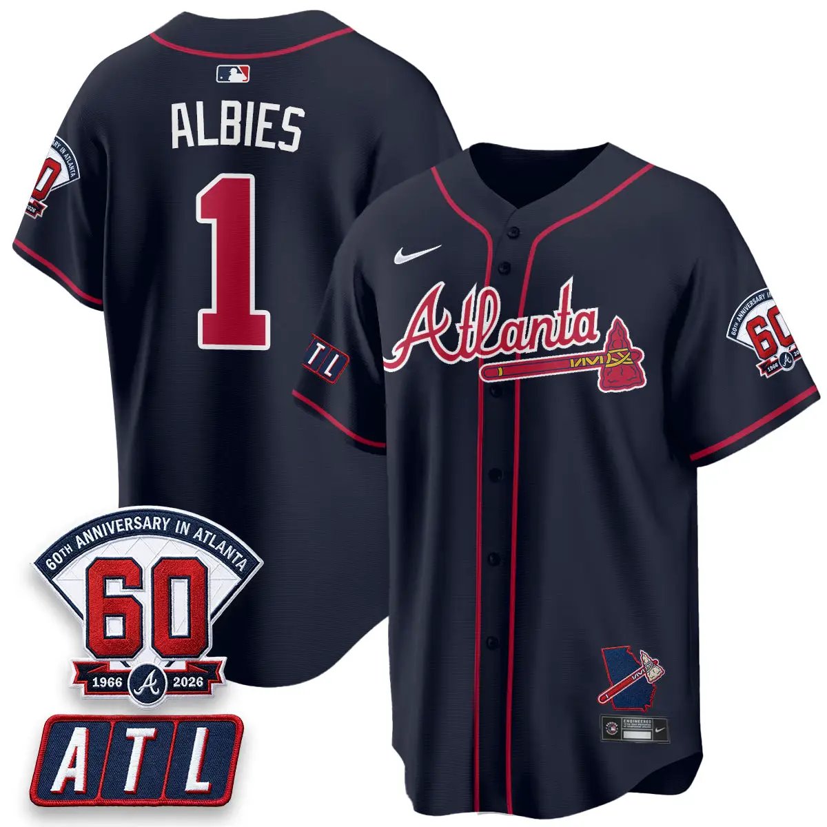 ATL 2026 60th Anniversary Vapor Limited Jersey - All Stitched by Atlanta Braves