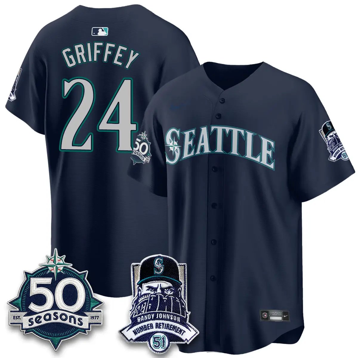SEA Randy Johnson Vapor Limited Jersey V2- All Stitched by Seattle Mariners