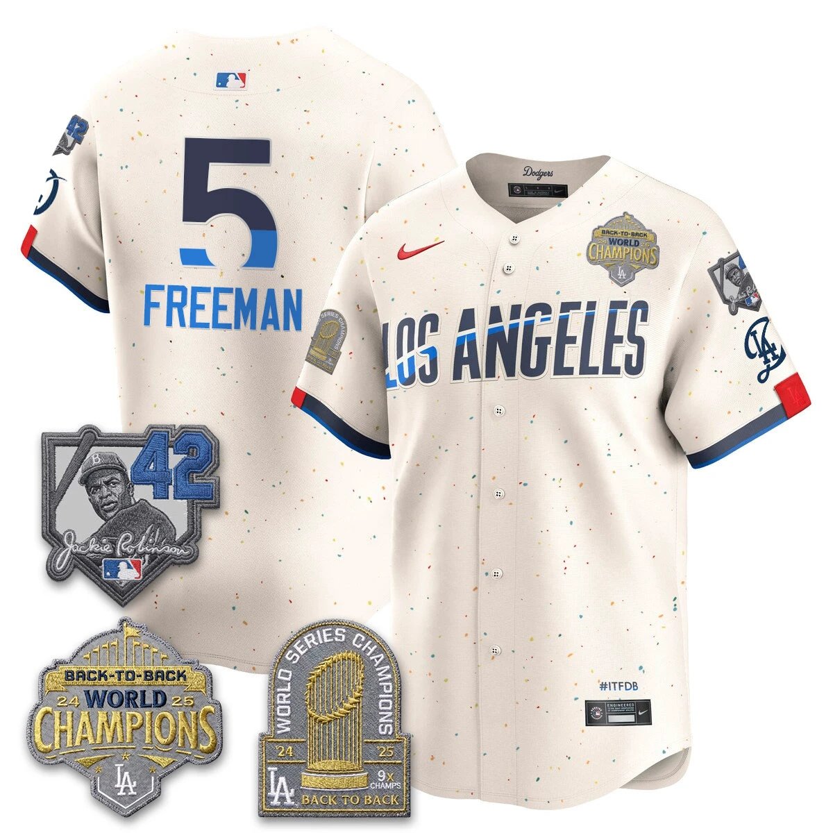 Los Angeles Dodgers 2026 New Era Gold Collection Vapor Limited Jersey - B2B Champs - All Stitched by Los Angeles Dodgers