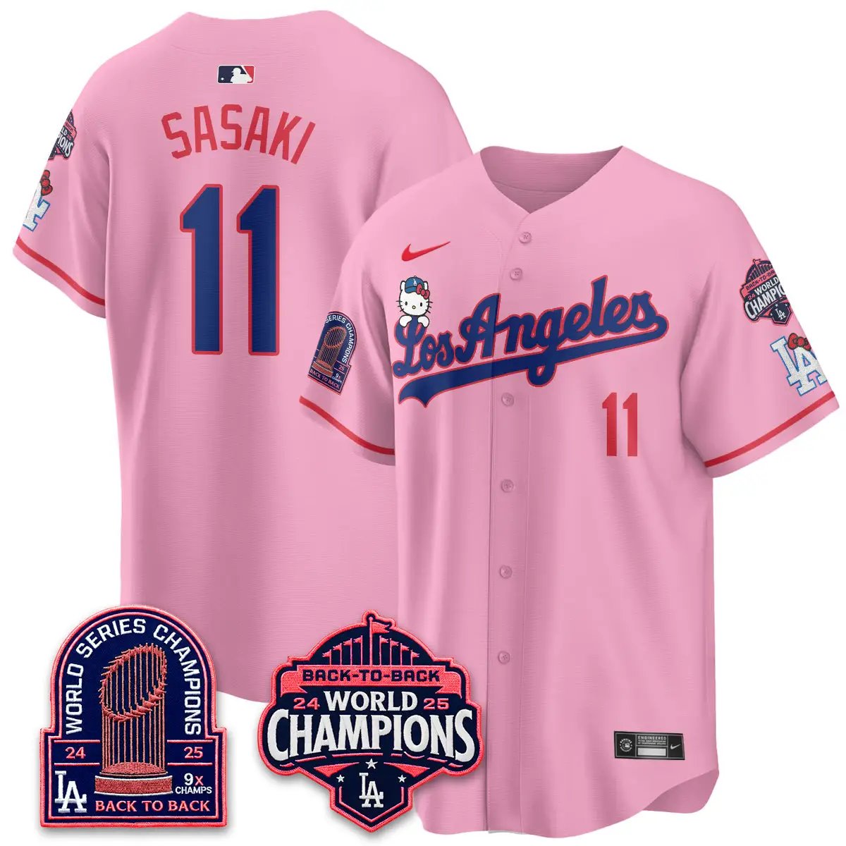 LAD x Hello Kitty Night 2026 Vapor Jersey - All Stitched - V2 by Los Angeles Dodgers