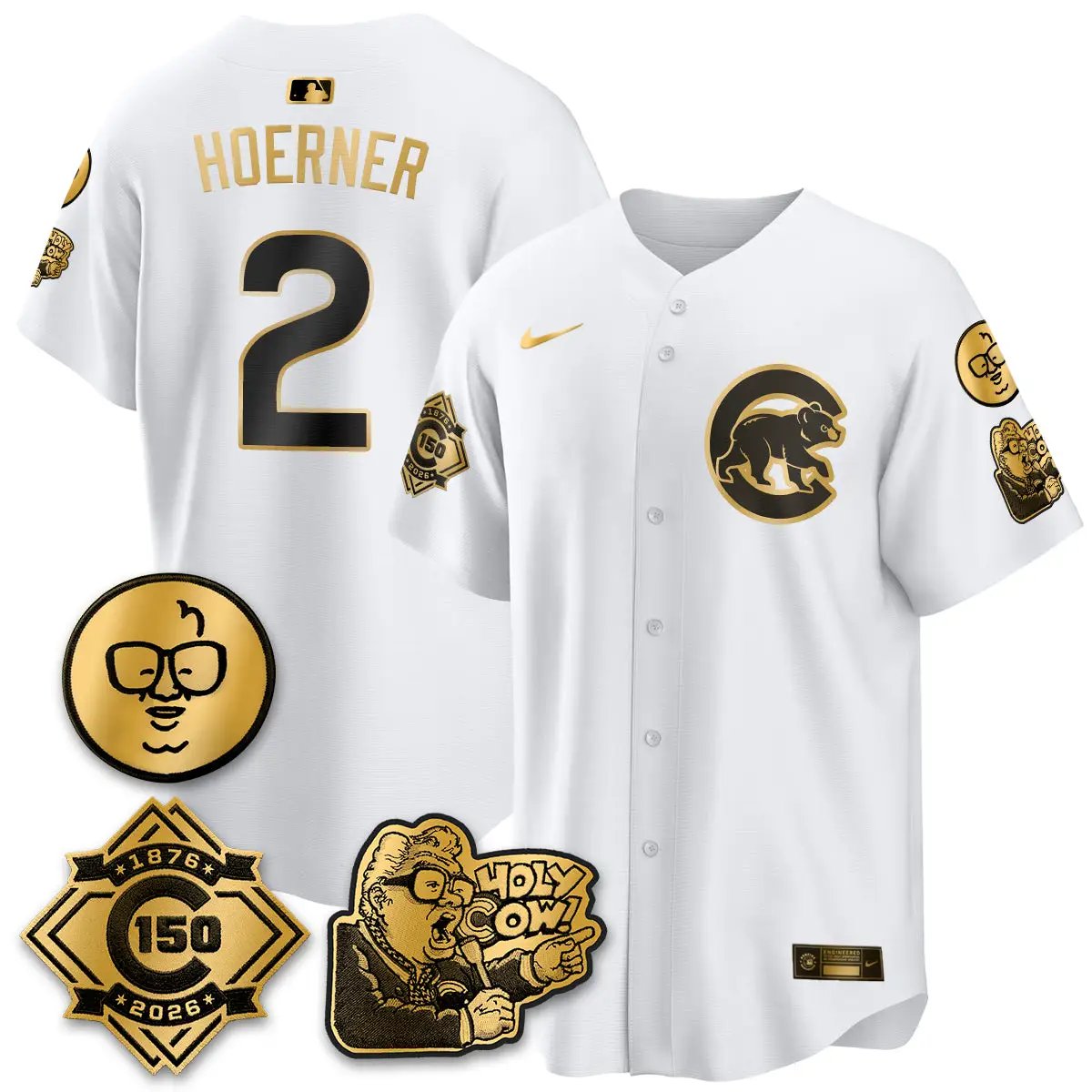 CHC 150th Anniversary Harry Caray Holy Cow Vapor Premier Limited Jersey - All Stitched V3 by Chicago Cubs