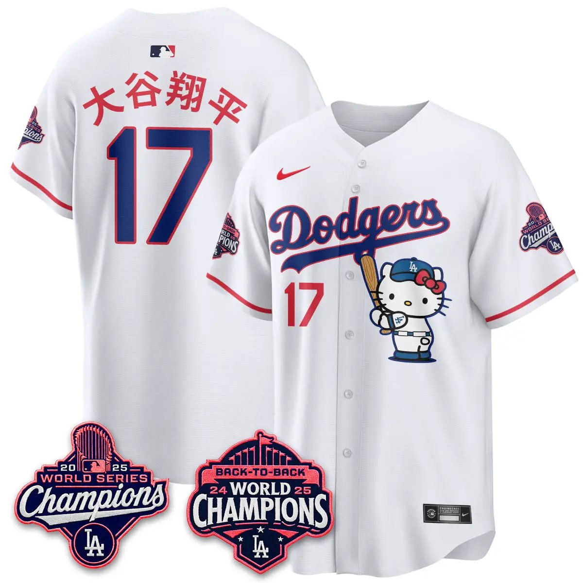 LAD x Hello Kitty Night 2026 Vapor Jersey - All Stitched by Los Angeles Dodgers