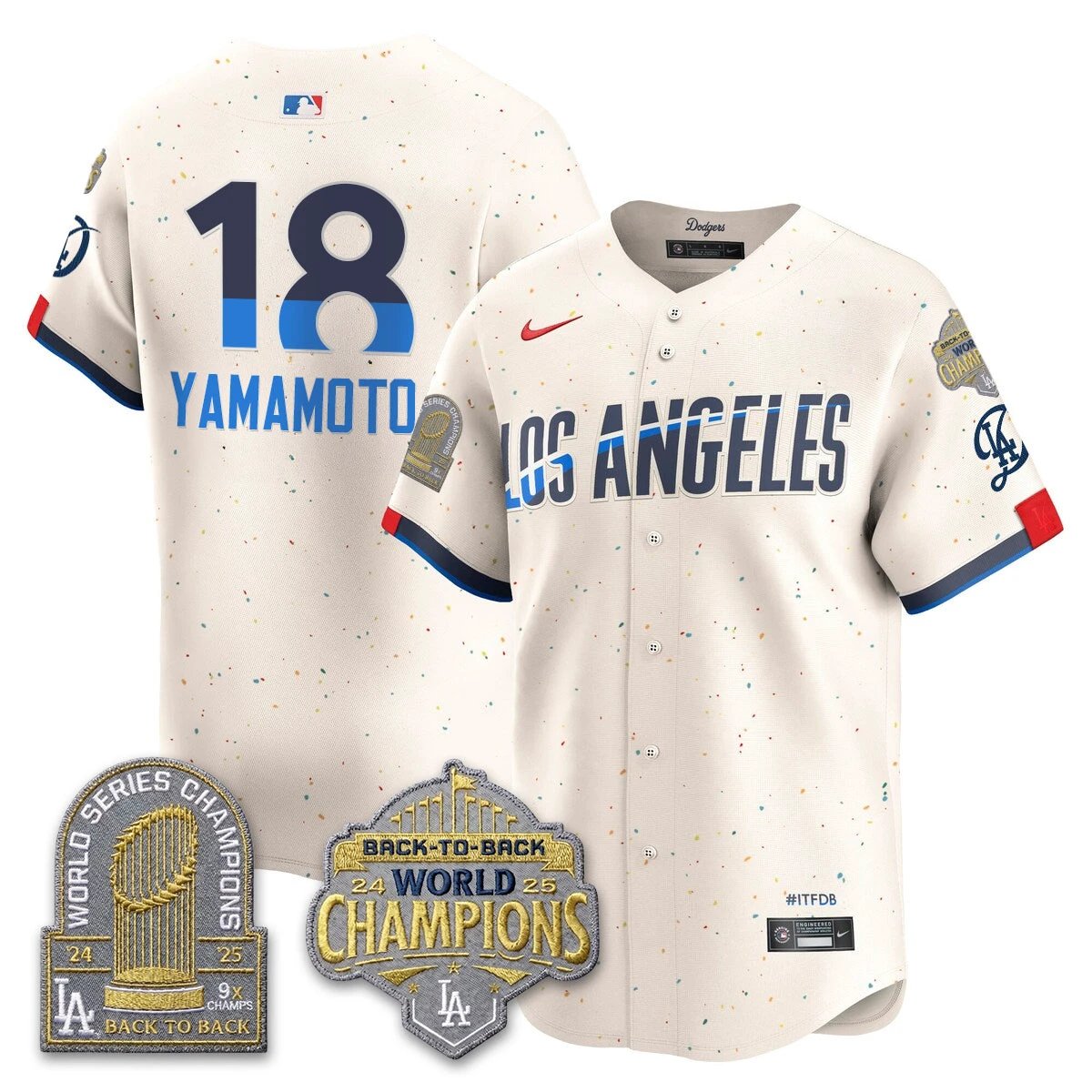 LAD Gold Collection Vapor Limited Jersey - 9x & B2B Champs - All Stitched by Los Angeles Dodgers