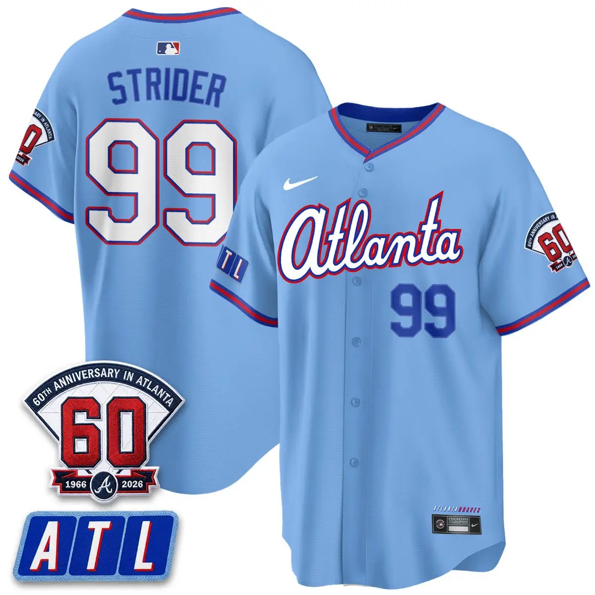 ATL 2026 60th Anniversary Vapor Limited Jersey - All Stitched by Atlanta Braves