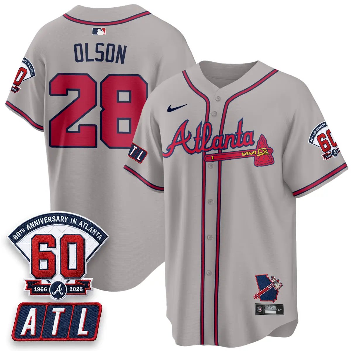 ATL 2026 60th Anniversary Vapor Limited Jersey - All Stitched by Atlanta Braves