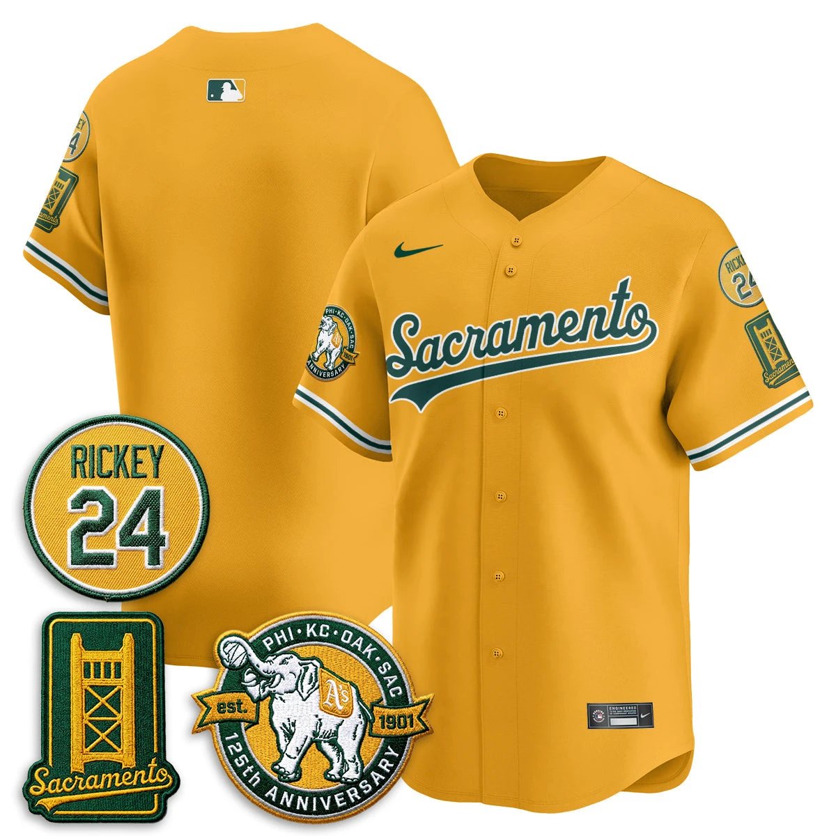 Oakland Athletics 2026 Alternate Sacramento - Celebrating 125 Years - Limited Vapor Jersey - All Stitched by Oakland Athletics