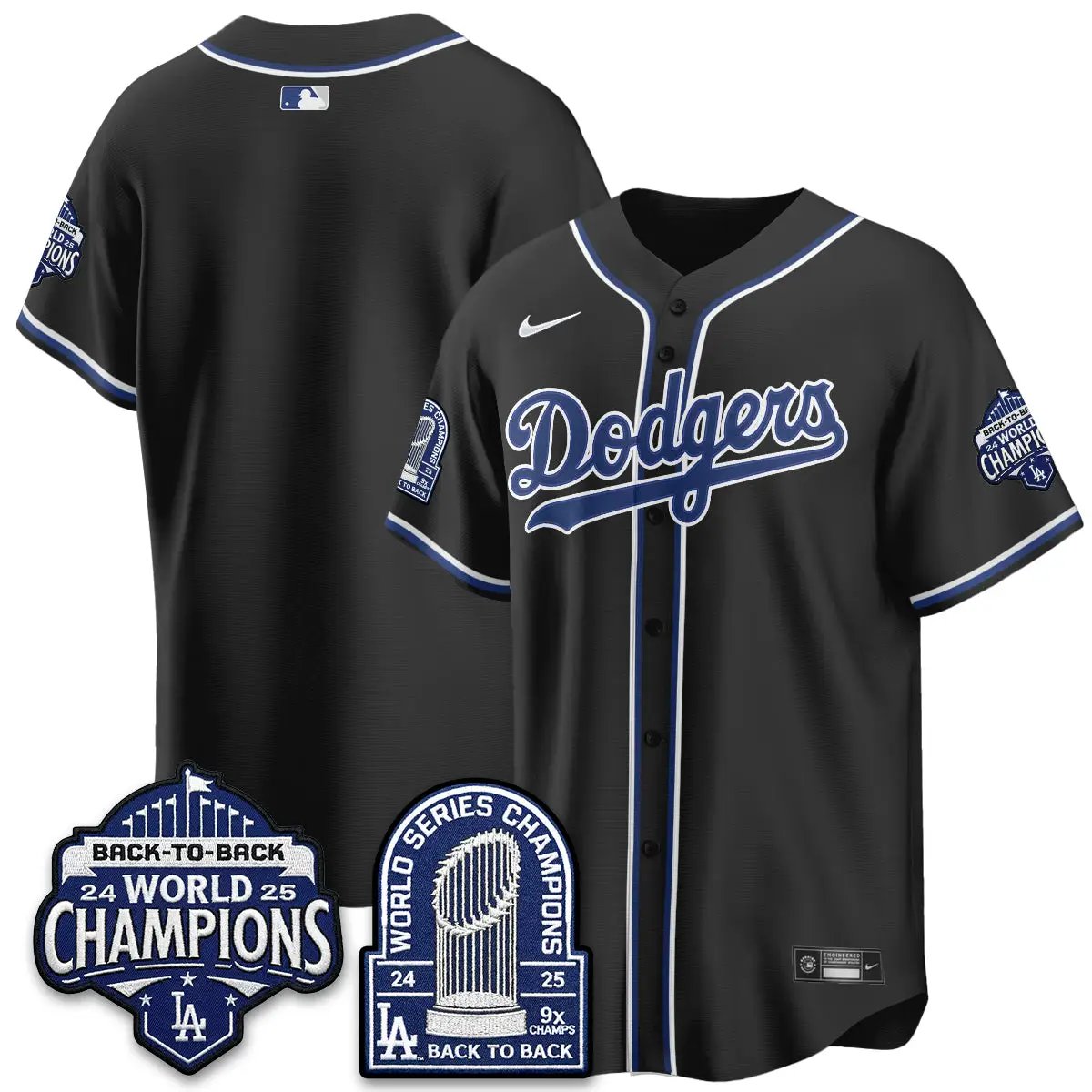 LAD 2026 Black Out Style Vapor Limited Jersey - B2B Champs - All Stitched by Los Angeles Dodgers