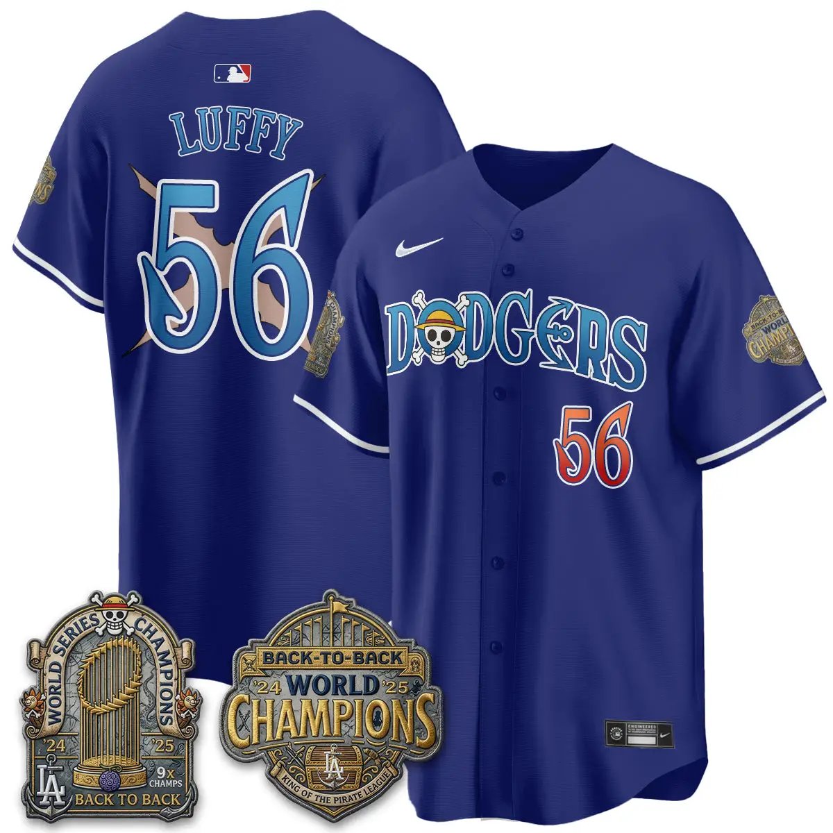 LAD Japanese Cartoon Vapor Limited Jersey - Stitched by Los Angeles Dodgers