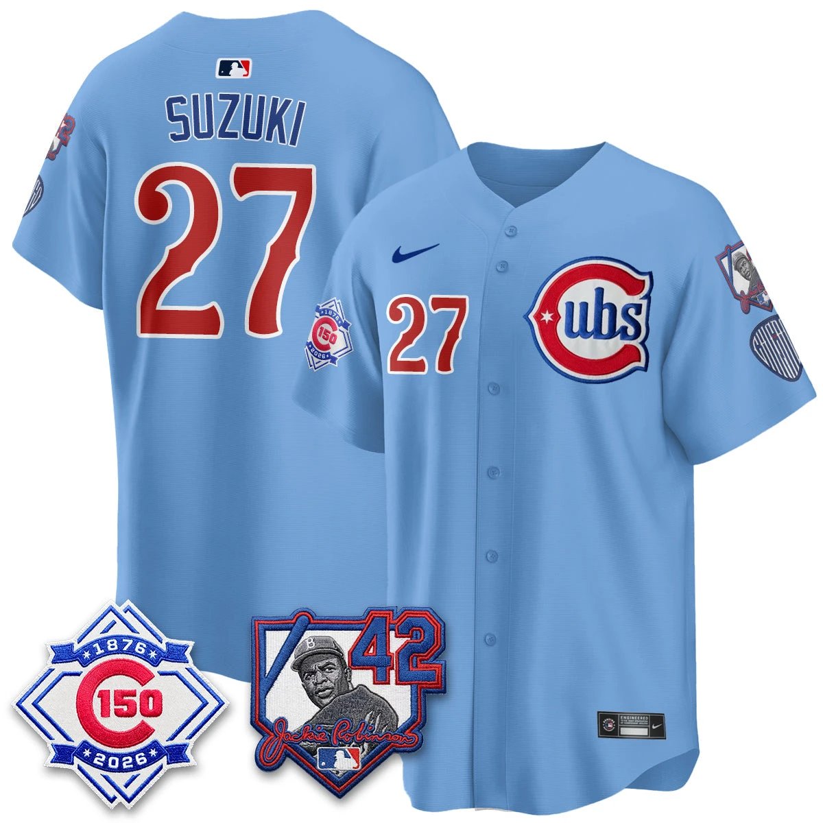 Chicago Cubs 150th Anniversary & Jackie Robinson Day Patch Vapor Premier Limited Jersey - All Stitched by Chicago Cubs