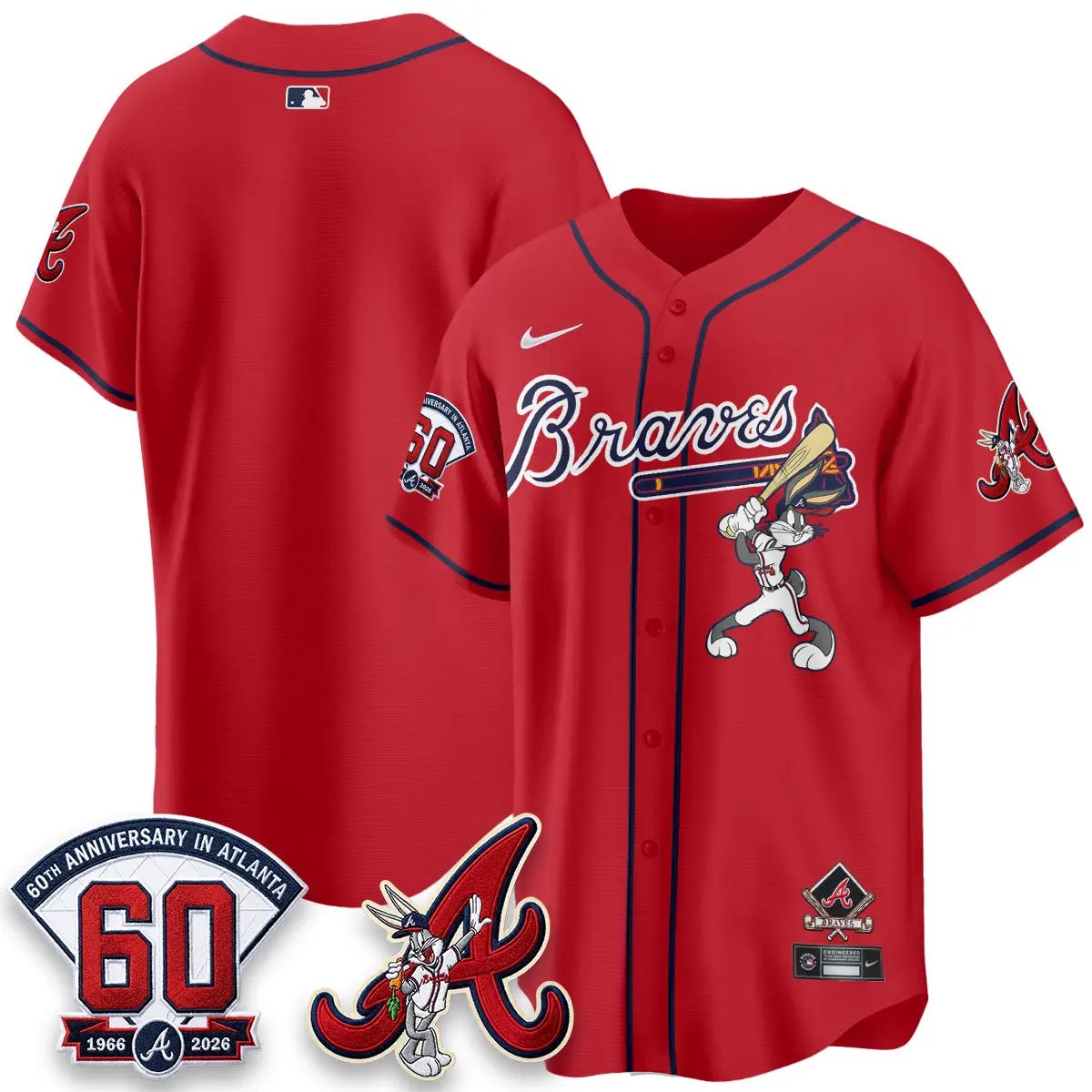 ATL x Bunny Vapor Premier Limited Jersey - Stitched by Atlanta Braves