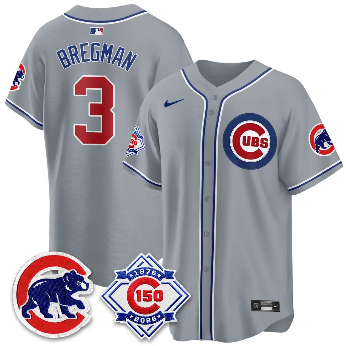 Chicago Cubs 150th Anniversary Black Out Style Vapor Premier Limited Jersey - All Stitched by Chicago Cubs