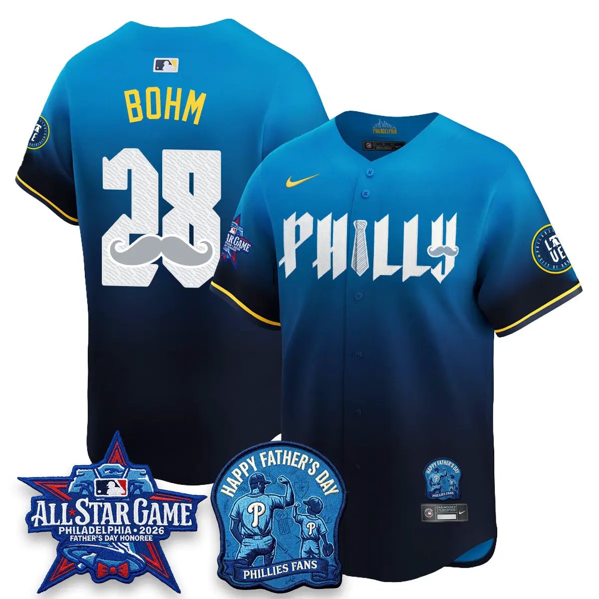 PHI Happy Father's Day Vapor Jersey - Stitched by Philadelphia Phillies