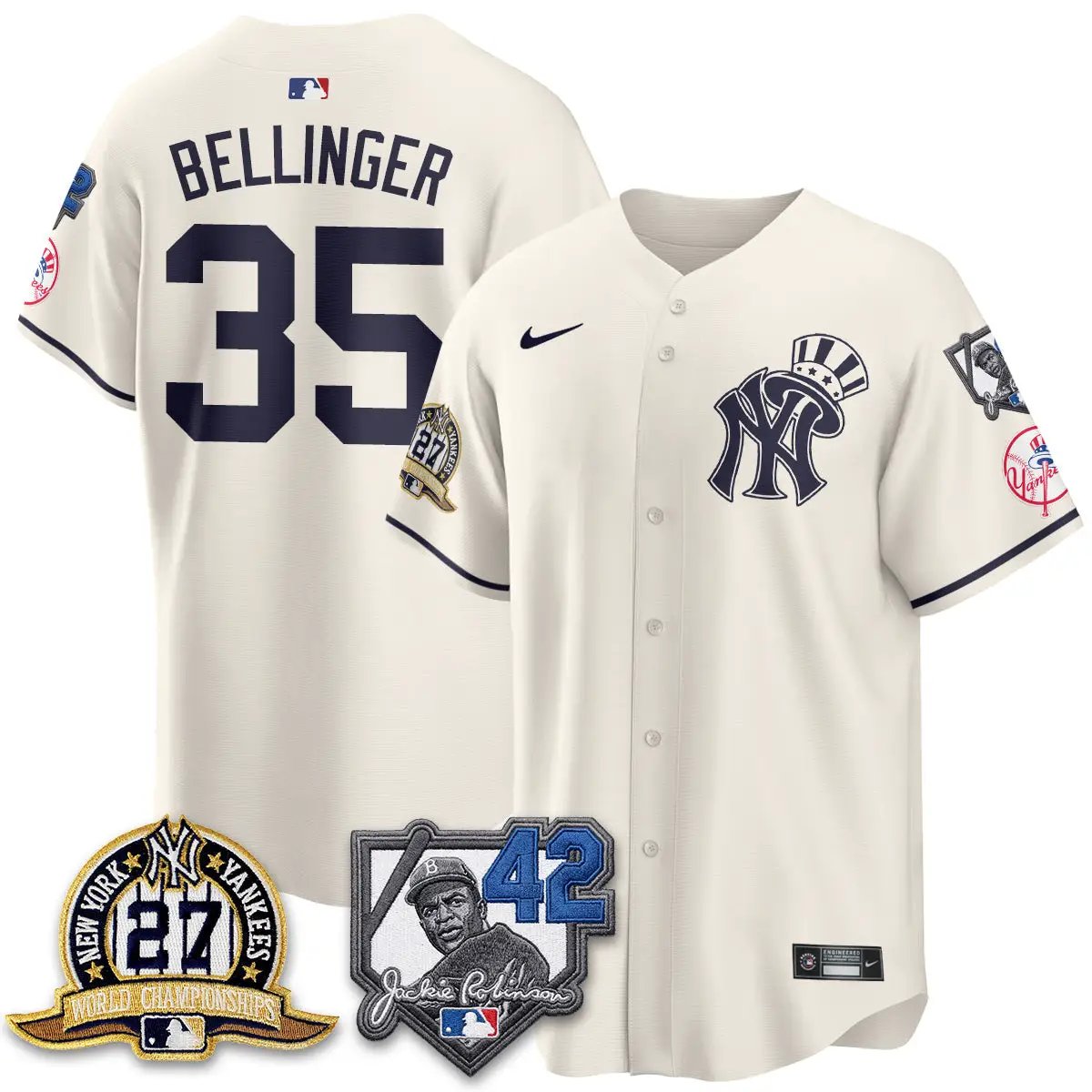 New York Yankees 2026 Jackie Robinson Day Vapor Limited Gold Edition Jersey - All Stitched - V2 by New York Yankees