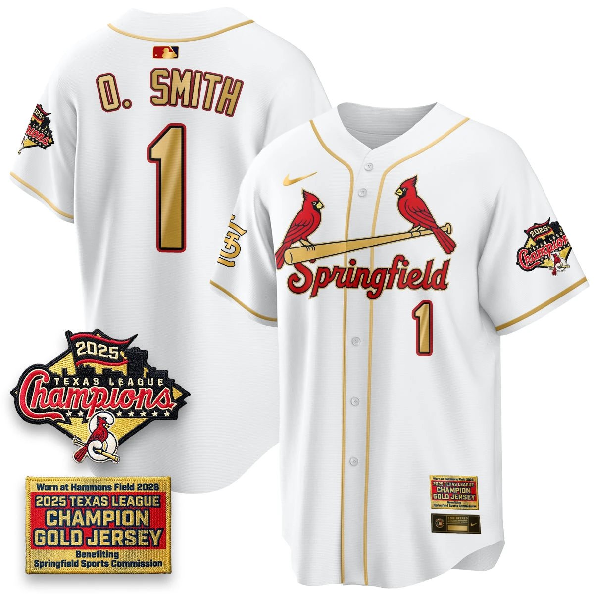 St. Louis Cardinals Springfield's Championship Gold Limited Jerseys - All Stitched by St. Louis Cardinals