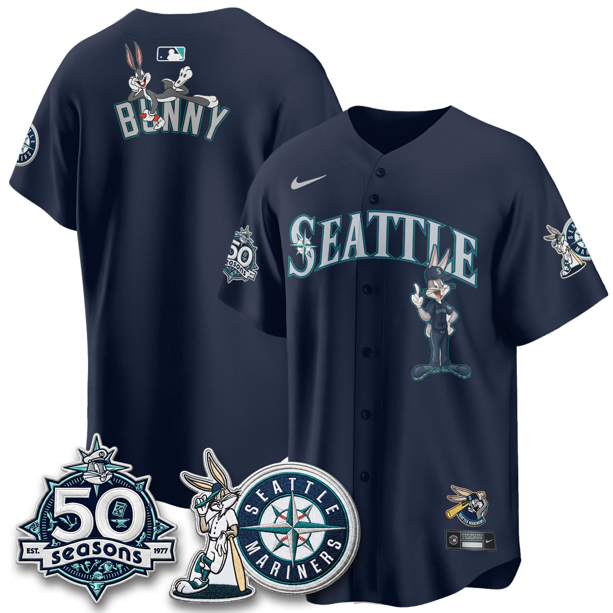 SEA x Bunny Vapor Premier Limited Jersey - Stitched by Seattle Mariners