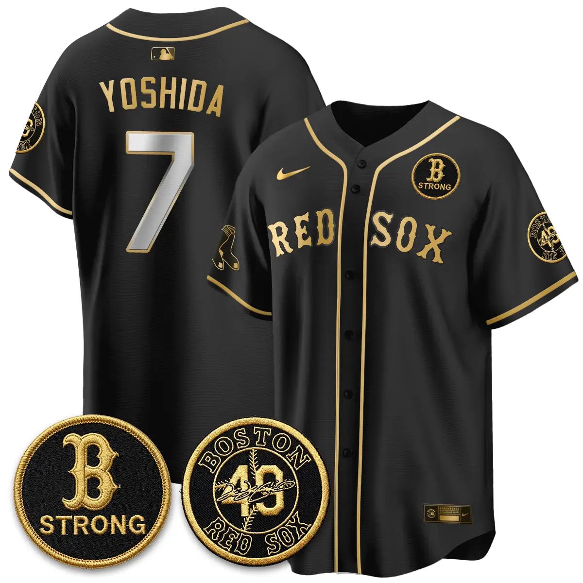BOS Tim Wakefield Memorial Patch Vaper Premier Limited Jersey - All Stitched V2 by Boston Red Sox