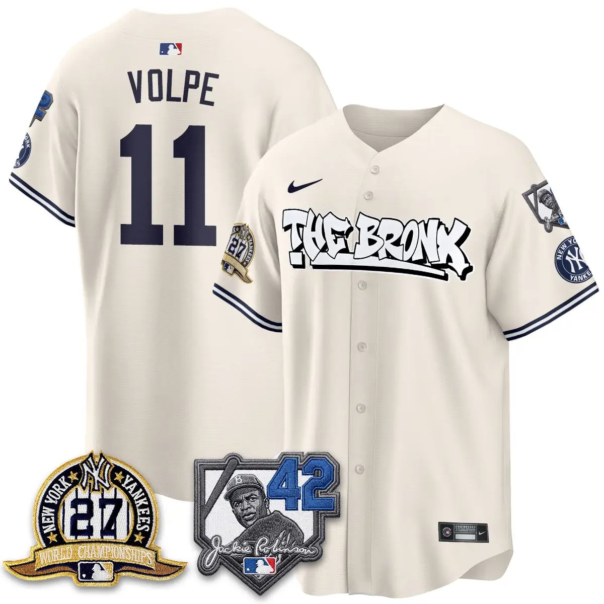 New York Yankees The Bronx 2026 Jackie Robinson Day Vapor Limited Jersey - All Stitched by New York Yankees