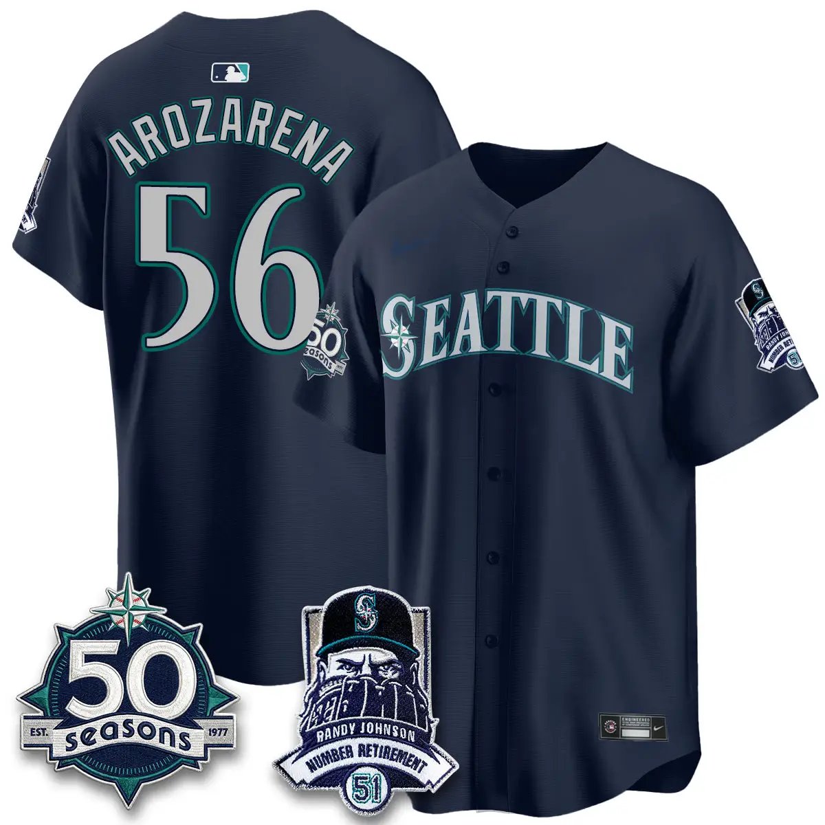 SEA Randy Johnson Vapor Limited Jersey V2- All Stitched by Seattle Mariners