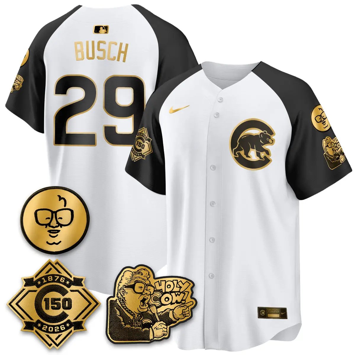 CHC 150th Anniversary Harry Caray Holy Cow Vapor Premier Limited Jersey - All Stitched V3 by Chicago Cubs