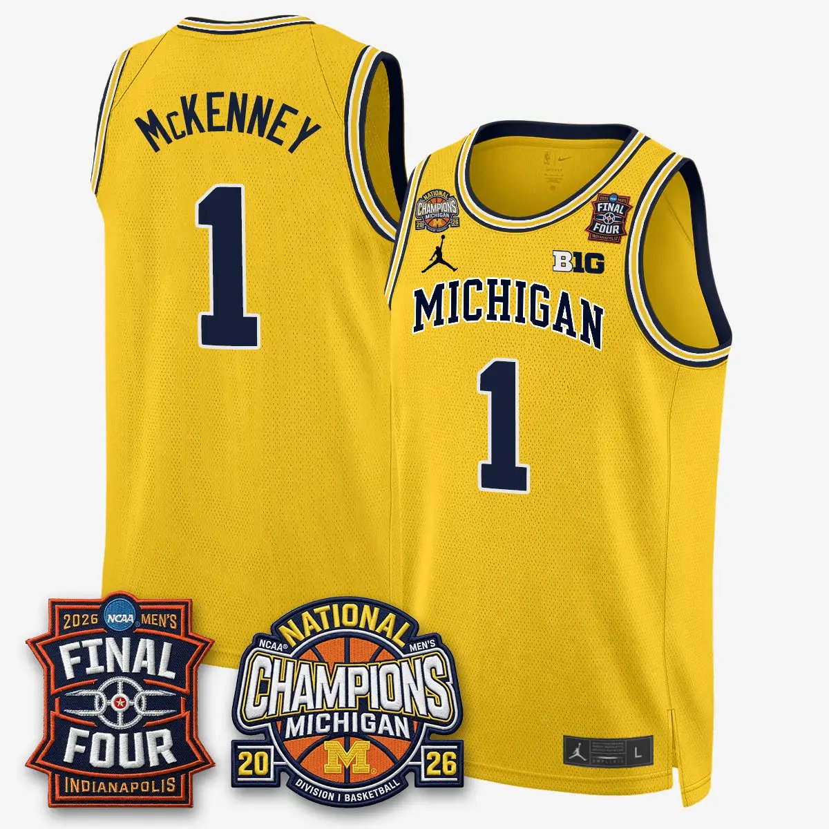 Michigan Wolverines Basketball National Champions Big Text Limited Vapor Jersey - All Stitched by Michigan Wolverines