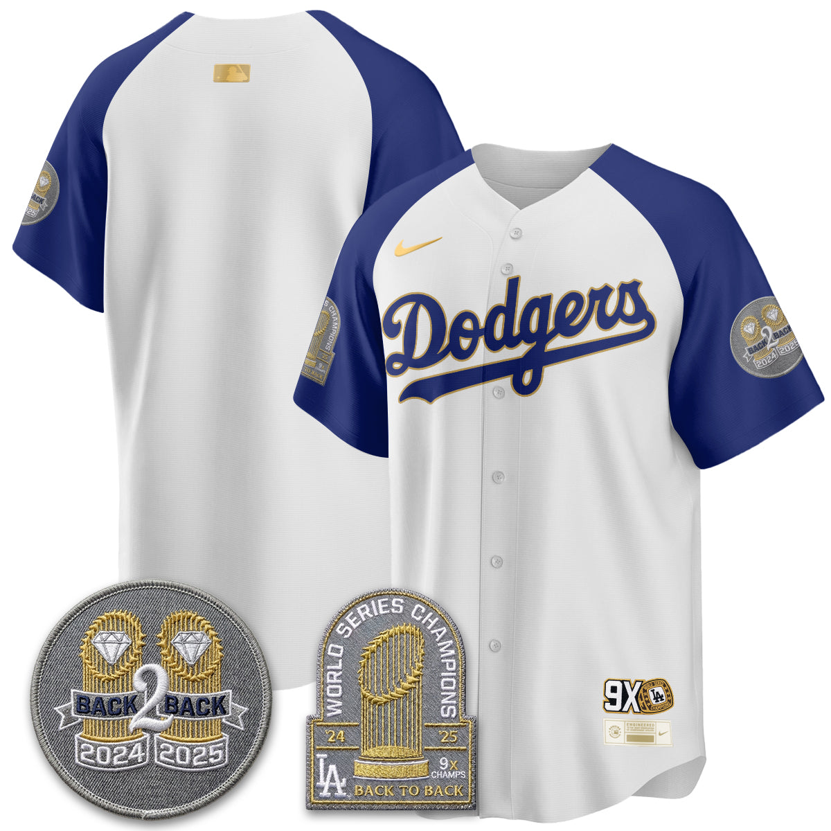 LAD Vapor Limited Jersey - Back to Back Champion - All Stitched by Los Angeles Dodgers